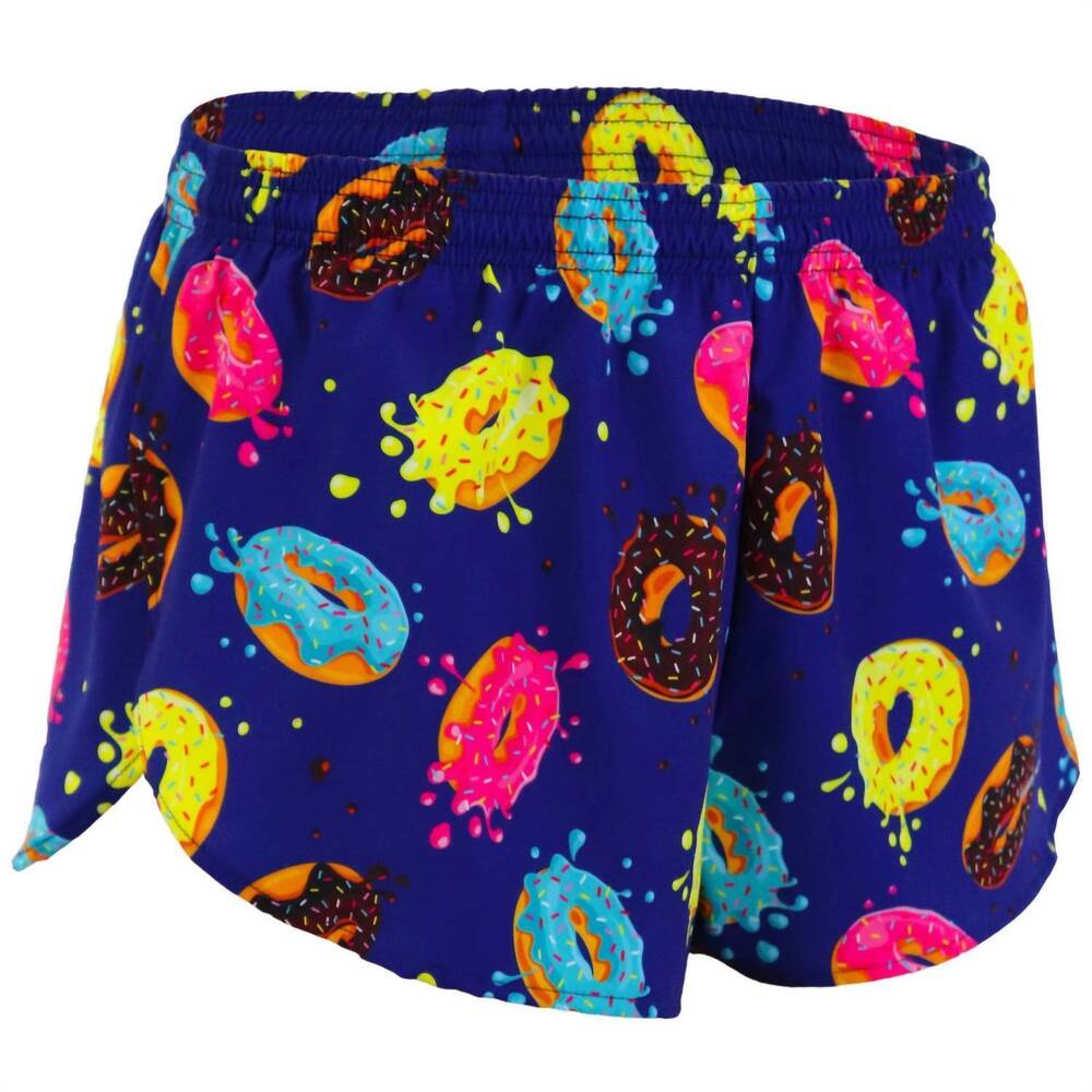 NEW BOA women's 1" elite printed split short in donuts